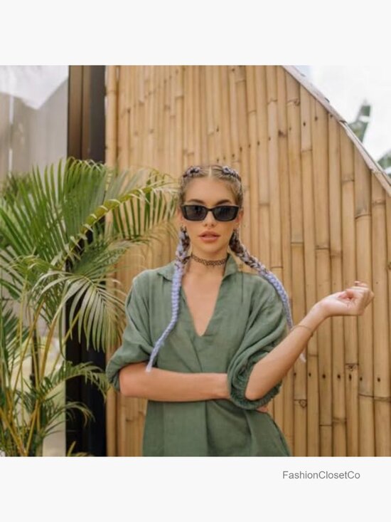 90s Retro Y2K Rectangle Sunglasses with UV Protection for Women main image 6